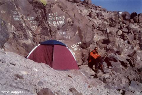 The camp placed for the Misti Volcano climb