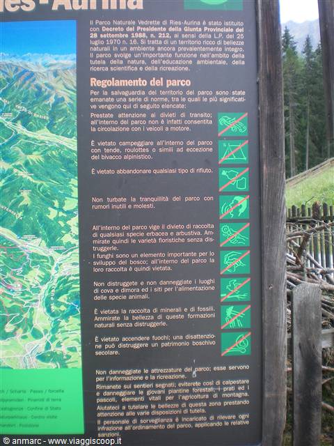 regolamento del parco