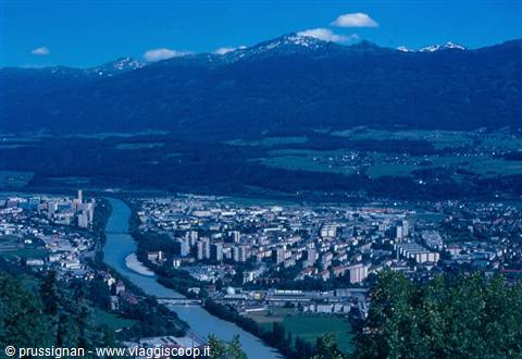 veduta su Innsbruck e sul fiume Inn
