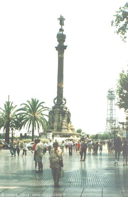 Barcelona, il monumento a Colombo alla fine della Rambla