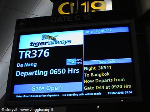 Tiger airways da Singapore a Da nang Vietnam