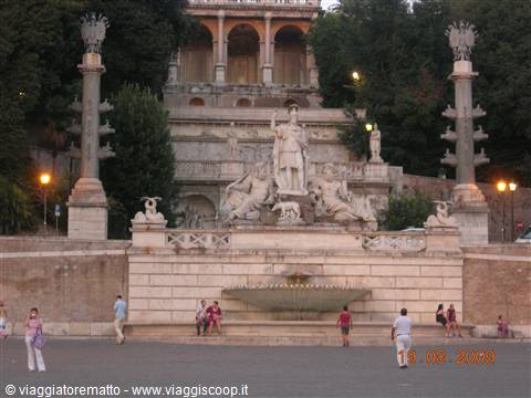 Roma - piazza del Popolo, fontana di Nettuno