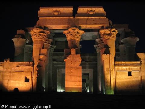 The Kom Ombo temple at dusk