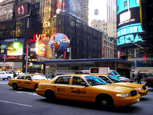 Taxis in Times Square