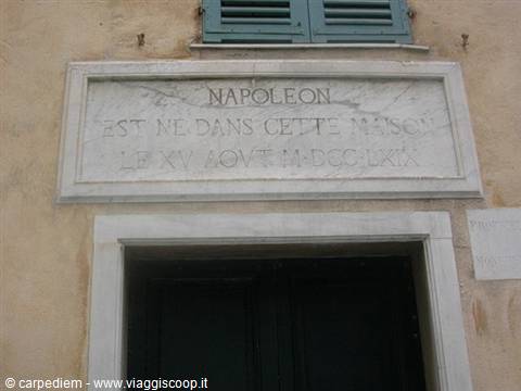 Marble plaque on Napoleon's birthplace in Ajaccio