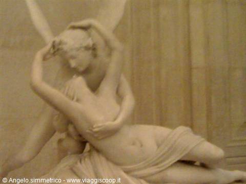 Marble sculpture of Cupid and Psyche at the Louvre in Paris