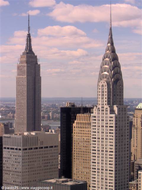 The Empire State Building and Chrysler Building tower over New York's skyscrapers