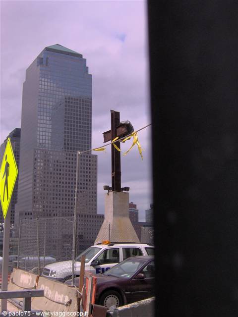 The World Trade Center steel cross at Ground Zero, New York