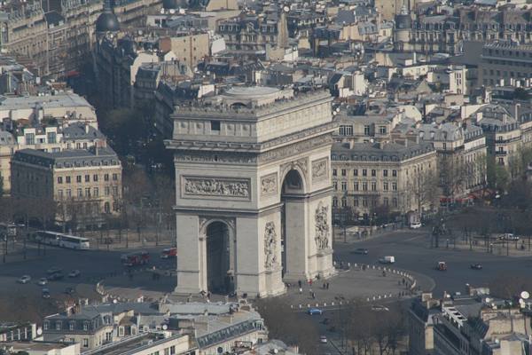 Arc de Triomphe from the Eiffel Tower