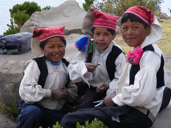 Children on lake Titicaca