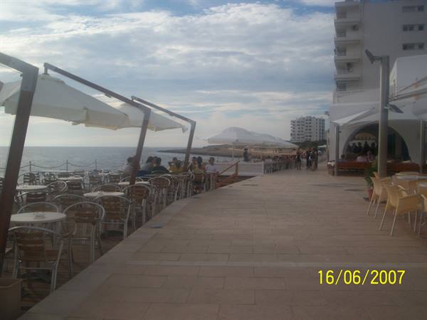 ON OUR ARRIVAL ON THE PROMENADE OF SANT ANTONI AT SEVEN IN THE EVENING