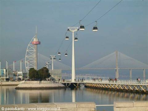 the cable car , the tower  and the vasco da gama bridge