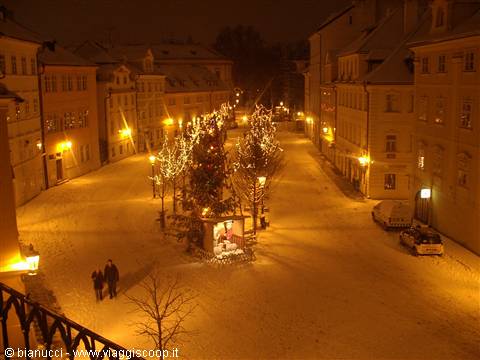 little square on Kampa island, below Charles Bridge, almost on the other bank in Malá Strana