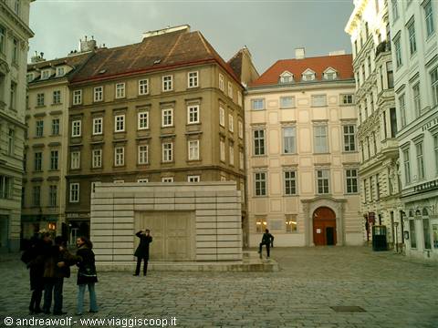 Judenplatz: monument commemorating the extermination of Viennese jews