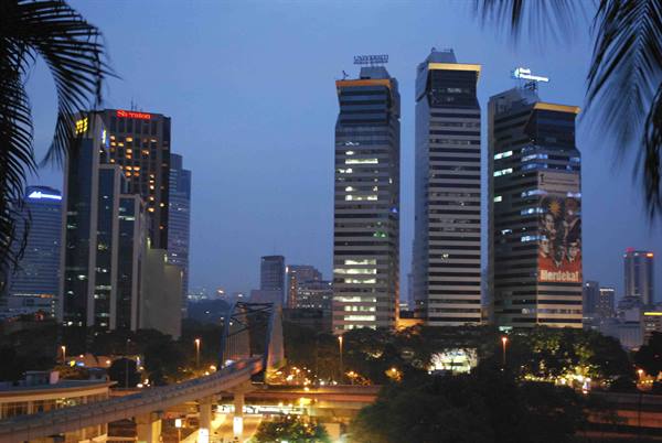 KL by night seen from the hotel