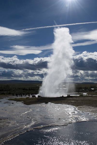 The Strokkur geyser in the Golden Circle
