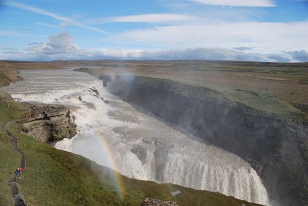 The double drop of the Gulfoss waterfall