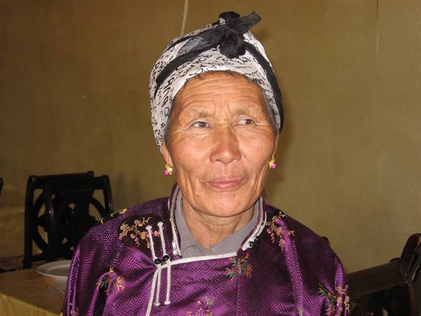 Face of a Mongolian woman