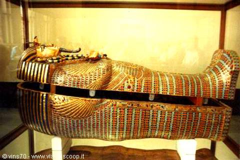 Tutankhamun's golden sarcophagus displayed in Cairo's Egyptian Museum