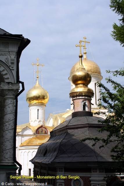 Sergiev Posad, St Sergius Trinity Monastery: golden domes among the trees