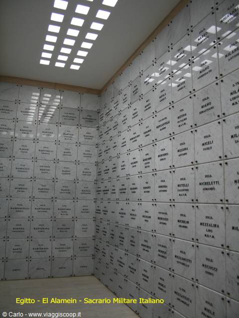 Marble plaques with names of Italian soldiers, El Alamein War Memorial
