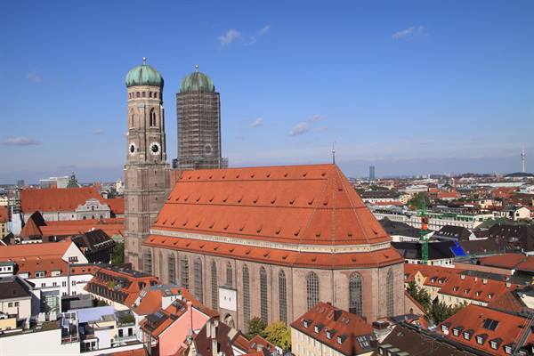 Munich - the Cathedral seen from the Neues Rathaus tower