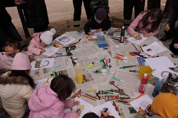 Bled Campsite - the children create