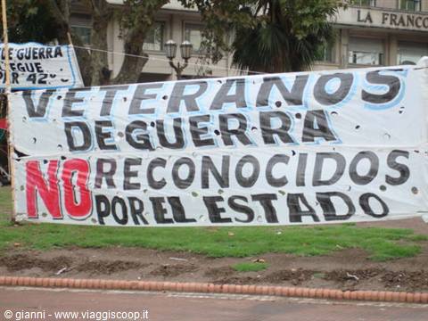Protest of the Veterans of the Malvinas war.