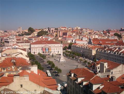 Rossio seen from the terrace of the Carmo lift