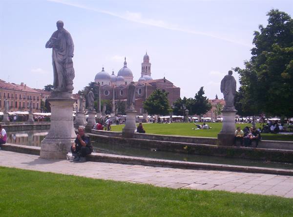 Prato della Valle and in the background Santa Giustina