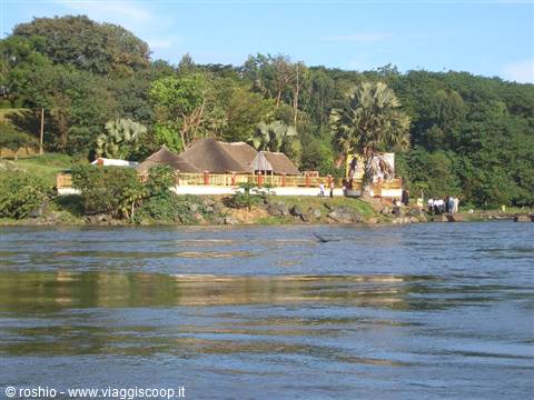 A wooden structure on the banks of the Nile