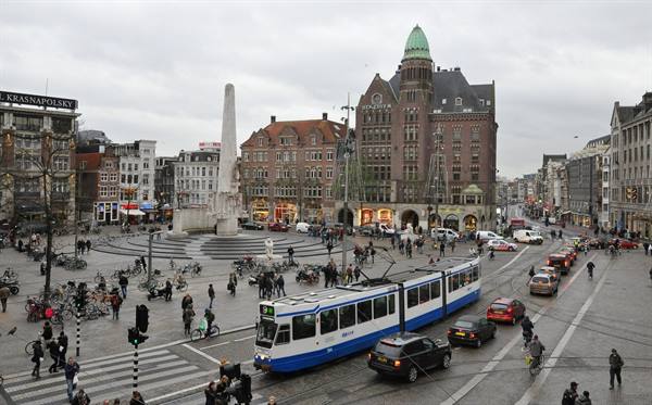 Dam Square seen from the hotel