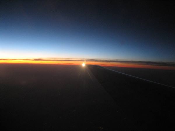 Sunset in flight