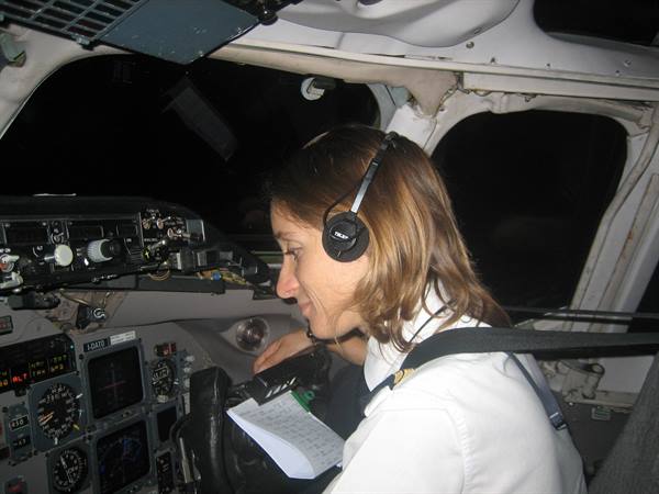 Francesca at the flight controls