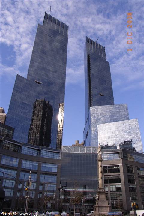 The twin glass towers of Time Warner Center at Columbus Circle, New York