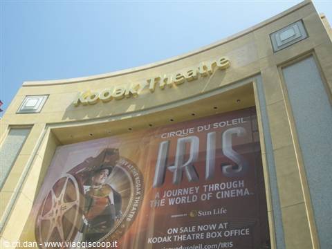 Facade of the Kodak Theatre in Hollywood with Cirque du Soleil posters