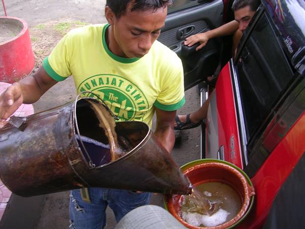 filling up with petrol...
