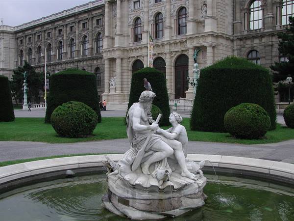 Marble fountain sculpture in front of the Kunsthistorisches Museum, Vienna