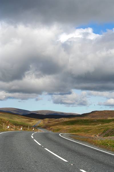 One of the typical 2-lane Scottish roads