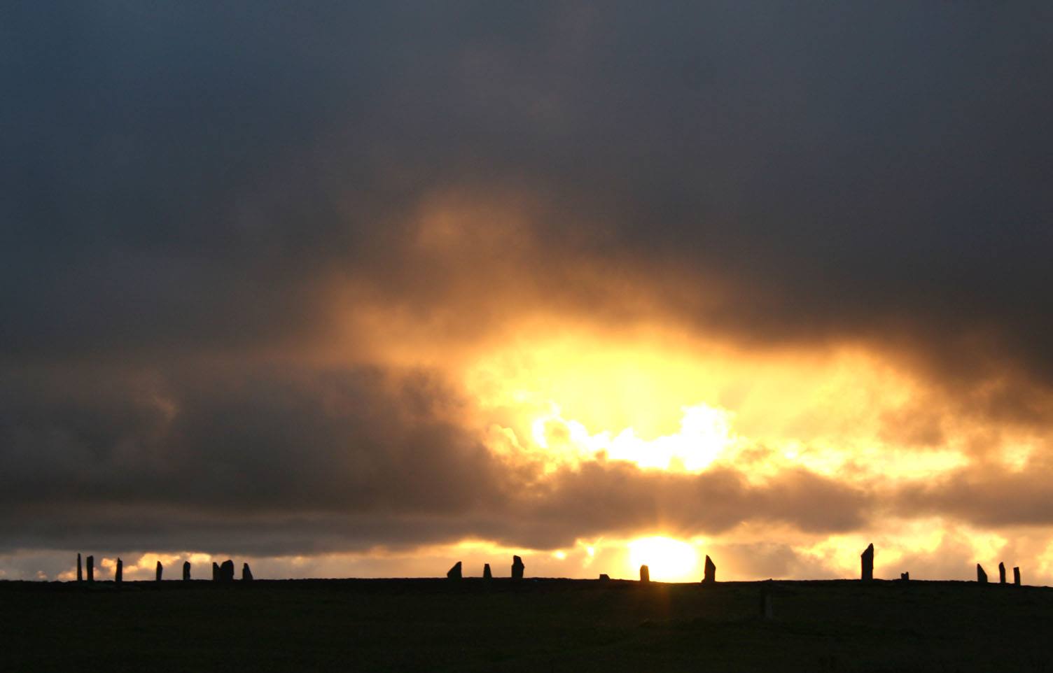 The Standing Stones of Stenness at sunset - Orkney Islands