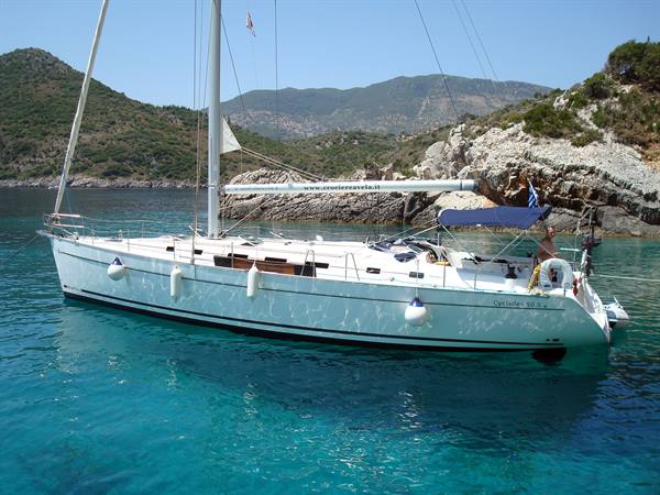 Big Mama at anchor off Cephalonia