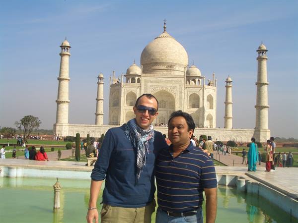 Me....with my friend Anay ....and the Taj Mahal
