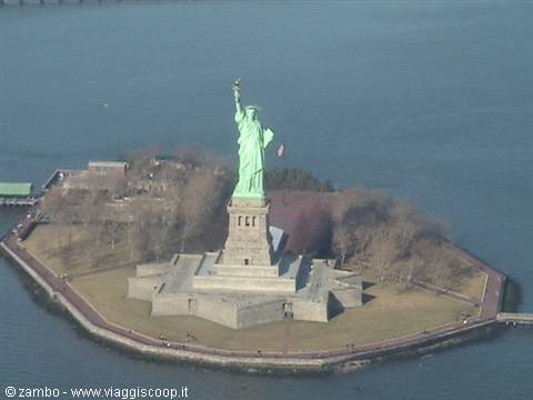 Liberty Island from the helicopter