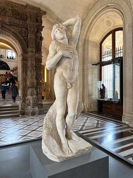 Marvelling at Michelangelo's Dying Slave at the Louvre, pure wonder.