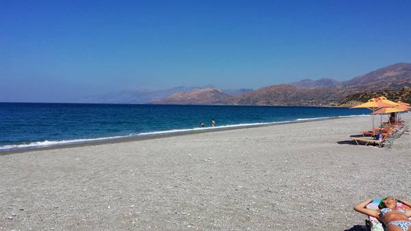 A lazy afternoon in the sun, with the sea of Crete all to ourselves.