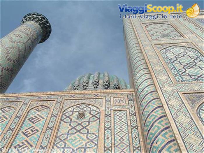 Samarkand, Registan Square, Mosque of the Lions, detail