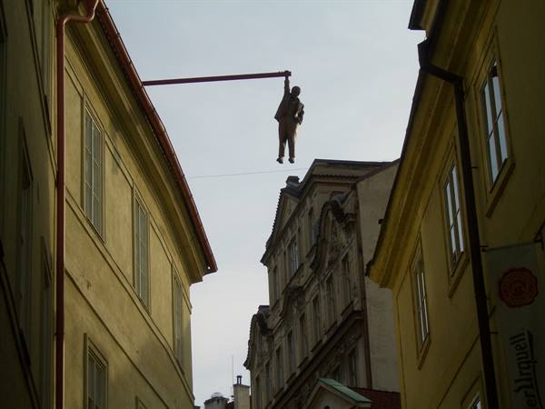 A man hanging in the streets of the centre...