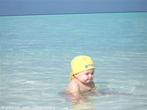sara playing in the water