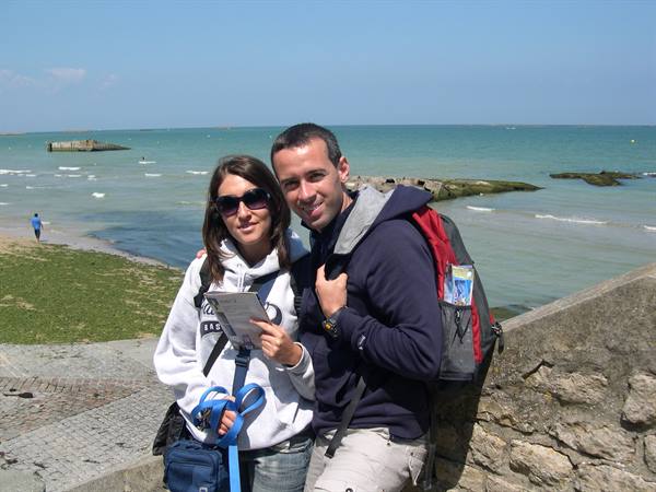 BEHIND US, PART OF THE ARTIFICIAL HARBOUR BUILT BY THE ALLIES (LOWER NORMANDY)