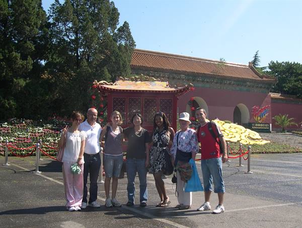AT THE MING TOMBS WITH GROUP AND ENGLISH-SPEAKING GUIDE